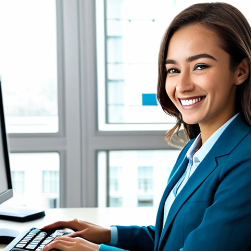 Home 11 **
"A young professional in a modest business suit, smiling confidently while analyzing financial data on a computer screen in a bright, modern office. Fully clothed, appropriate attire, safe for work, perfect anatomy, natural proportions, professional photography, high resolution, family-friendly."
**