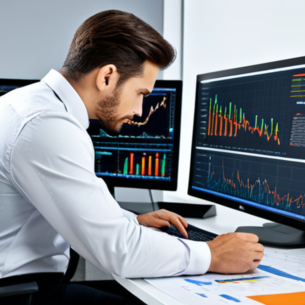 **

A financial analyst in a modern office, studying charts and graphs on multiple monitors, looking focused and professional. Professional attire, safe for work, perfect anatomy, natural proportions, appropriate content, fully clothed, professional.

**